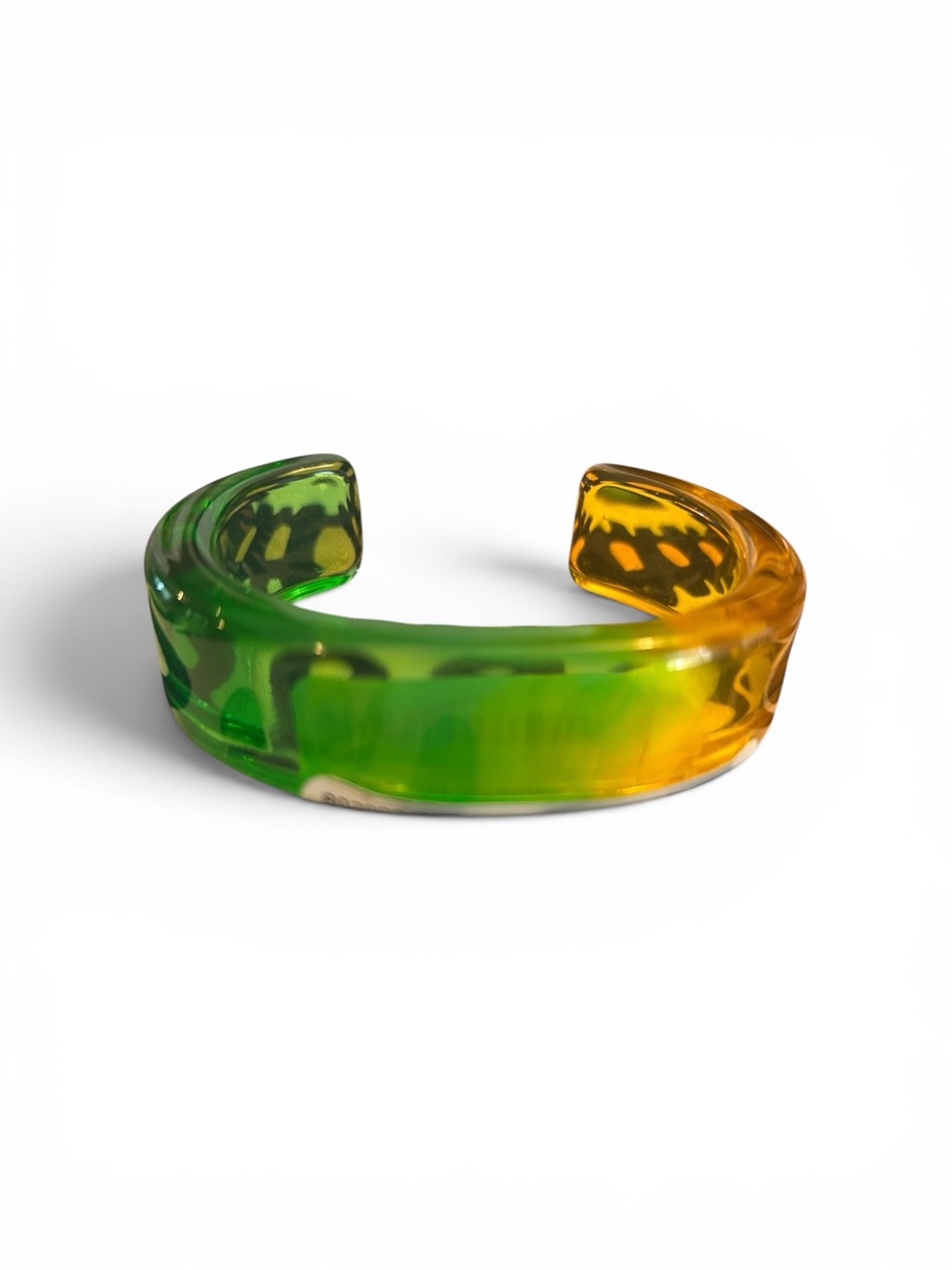 Zenzii Green & Amber Resin Cuff Bracelet